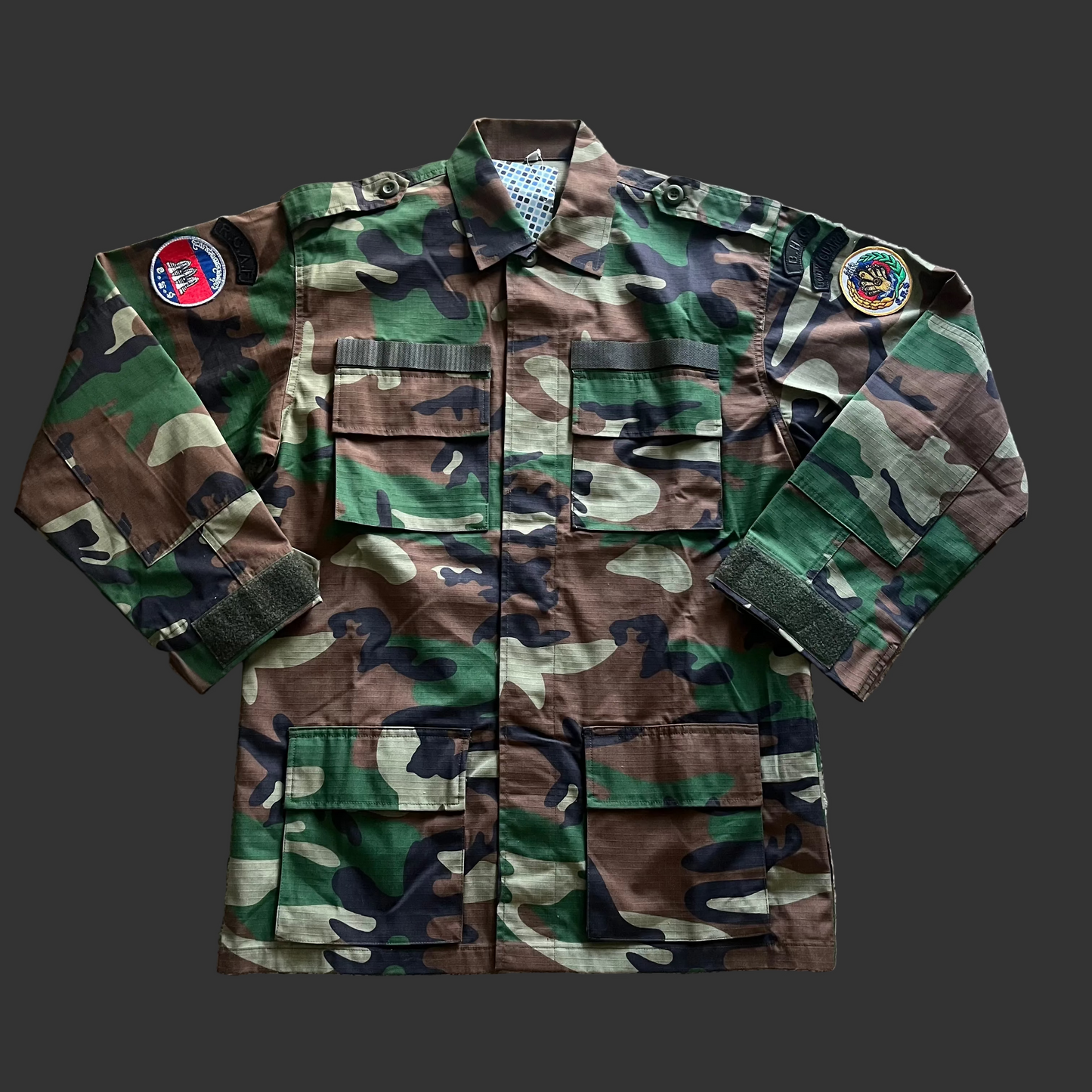 Cambodian 246th BHQ Woodland Shirt